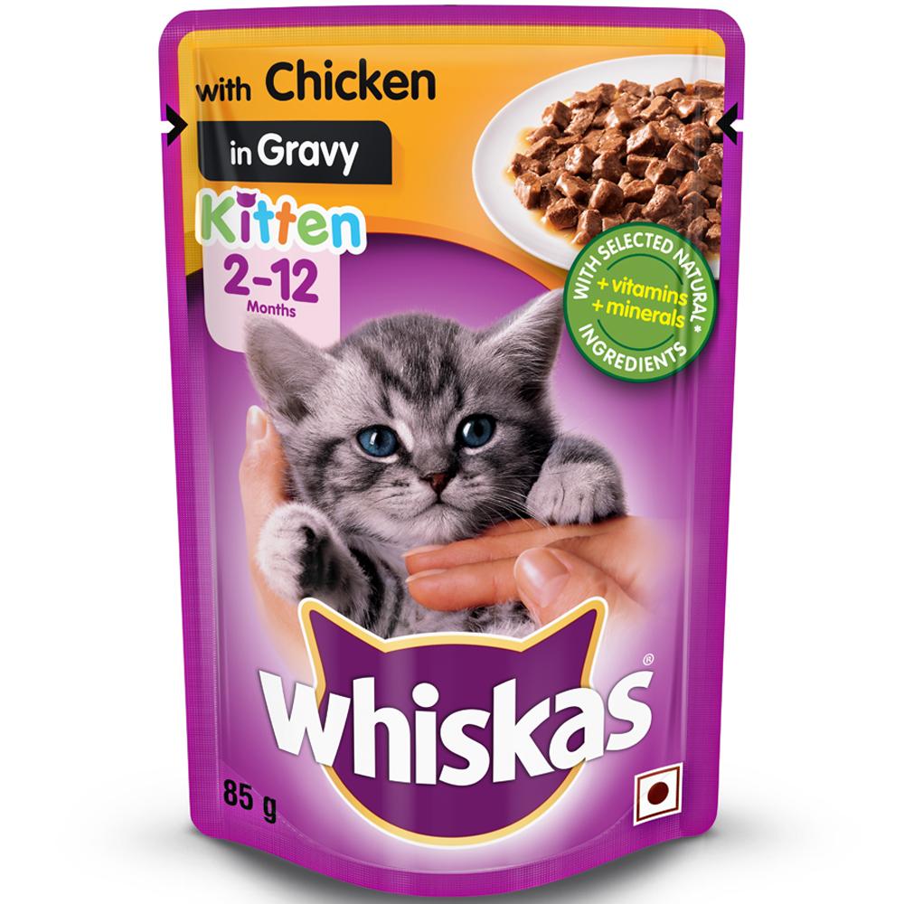 Whiskas Wet Gravy For Cats Kitten Chicken