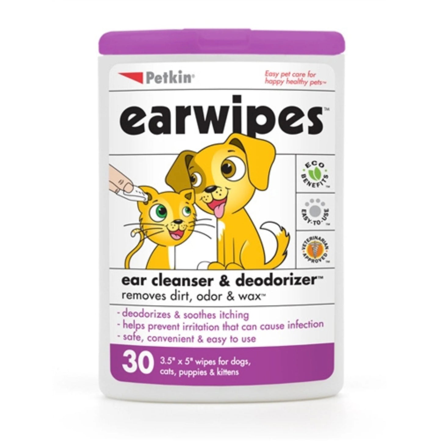 Petkin Ear Wipes For Dogs & Cats