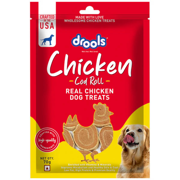 Drools Real Chicken Dog Treats - Chicken Cod Roll