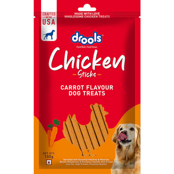 Drools Chicken Sticks - Carrot Flavour Dog Treats