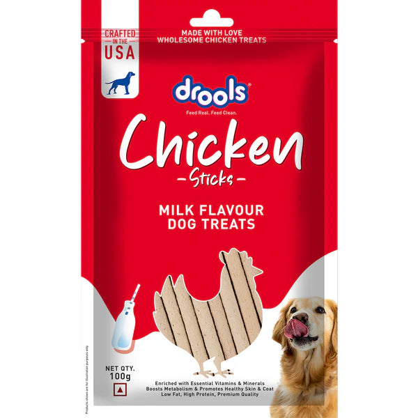 Drools Chicken Sticks - Milk Flavour Dog Treats