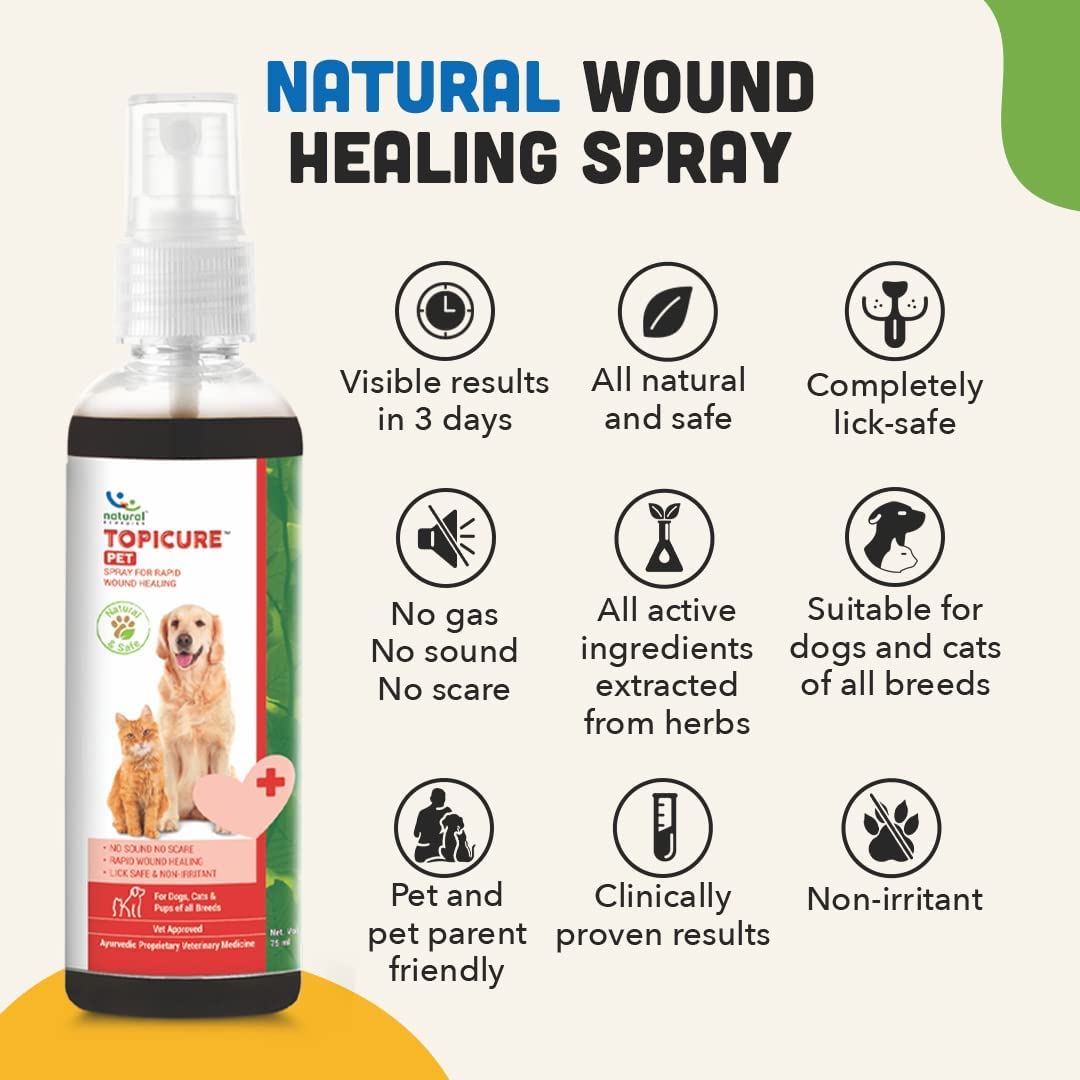 Topicure Pet Wound Healing Spary For Dogs & Cats