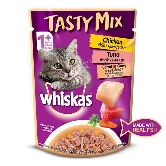 Whiskas Tasty Mix Chicken Tuna &Carrot Gravy