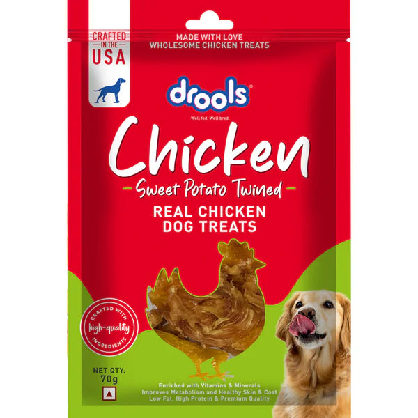 Drools Real Chicken Dog Treats - Chicken Sweet Potato Twined